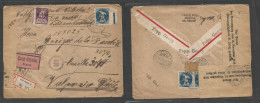 GERMANY - XX. 1920 (20 July) Bayern, Nuremberg - Chile, Valparaiso (17 Sept) Registered Multifkd Front And Reverse Envel - Andere & Zonder Classificatie