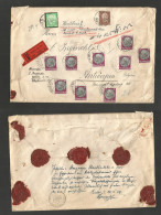 GERMANY - XX. 1934 (15 Nov) Berlin 43 - Belgium, Antwerp. Registered Insured For 3,300 Mark, Multifkd Env V - Label + Re - Sonstige & Ohne Zuordnung