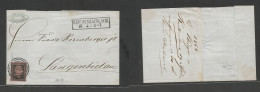 GERMAN STATES-PRUSIA. 1856 (19 Apr) Reichenbach - Langen Bielan. E Fkd 1gr Black/pink, Good Margin, Tied "1218" Rings, T - Otros & Sin Clasificación