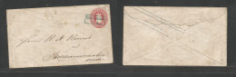 GERMAN STATES-OLDENBURG. C. 1860. Essenshamm - Stonhammoralin. 1gr Rose Embossed Stat Envelope, Blue Box Town Ds. Fine. - Other & Unclassified