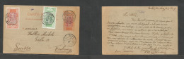 FRC - Guinea. 1917 (7-9 July) Rio Nunez, Boke - Switzerland, Friburg. 10c Color Stat Card + 2 Adtls, Tied Cds. Fine Usag - Other & Unclassified
