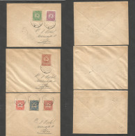 GEORGIA. 1919 (27 Dec) Tullis Local Envelopes. 3 Diff Frankings, Tied Cds, Imperf Perft. Total Six Diff Stamps. Opportun - Georgia