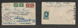 FRANCE - XX. 1942 (25 April) Undercover Mail. Gabian, Merault - UK, London. Petain Multifkd Envelope, Imposible By Airpl - Altri & Non Classificati