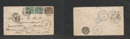 FRANCE. 1877 (14 Aug) Type I. Stamps. Dreppe - USA, Pha, PA, Station 6 (27 Aug) Sage Issue Multifkd Env, Tied Cds + Fwde - Andere & Zonder Classificatie