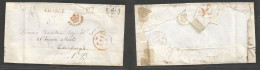 FRANCE. 1855 (4 May) Paris - Scotland, Edinburgh Via London (5 May) Cash Paid Stampless E Red Crown Registered Mark + Fr - Autres & Non Classés