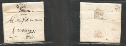 E-PREFILATELIA. 1779 (7 Dec) Pamplona - Tudela. Carta Completa Con Texto. Marca Lineal Navarra (xxx) Cargo Mns 4 Reales  - Altri & Non Classificati