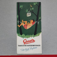 GRAETZ RADIO / TRANSISTOR, Vintage Advertising Brochure 1959 - Publicités