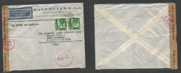 DUTCH INDIES. 1941 (24 Apr) Batavia - USA, NYC. Via KNILM To Manila, Philippines. Comercial Multifkd Env At 80c Rate, Ti - Niederländisch-Indien