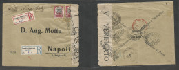 DOMINICAN REP. 1917 (Aug) Espaillat (!!) - Italy, Napoli (25 Sept) Via Puerto Plata - NYC. 1915 Ovptd Multifkd Env At 10 - República Dominicana