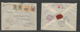 DOMINICAN REP. 1915 (30 Sept) 1915 Ovptd Issue. Puerto Plata - Switzerland, Luzern (21 Oct) Registered Multifkd Envelope - Dominican Republic