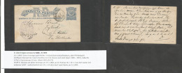 DOMINICAN REP. 1893 (4 Ene) Santo Domingo - Netherlands, Frylinck. Dutch Consular Mail Cachet. 3c Blue Stat Card, Blue C - Dominicaine (République)