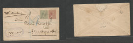 CUBA. C. 1892. Santiago De Cuba - Alemania, Stuttgart, Wurtemberg. Sobre Certificado Franqueo 15 Cts Peso Mat Fechado Y  - Other & Unclassified