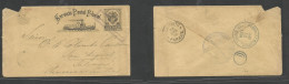 COLOMBIA. 1894 (April) La Union - Salvador, Central America (12 May) 10c Black / Yellow Stationary Ship Design Envelope, - Kolumbien