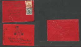 China - XX. 1912 (Oct) Newchang, Kiangsi - USA, Urbana, Ill, Unsealed Red Pm Rate Fkd Env At 4c Rate, Tied Cds Contains  - Autres & Non Classés