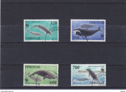 FEROE 1990 Animaux, Mammifères Marins, Baleine, Dauphin Yvert 197-200, Michel 203-206 Oblitérés, VFU Cote Yv 14 Euros - Faroe Islands