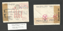 CANADA. 1943 (5 June) German POW WWII. BPO. Lubeck, Germany (12 April) Ottawa. Cash 80 Pf Air Paid Nazi Arrival Censor L - Other & Unclassified