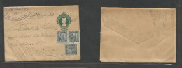 Brazil -Stationary. 1913 (6 June) Taquary, RGS - Germany, Mainz. 20rs Green Complete Stat Wrapper + 3 Adtls, Tied Cds. F - Other & Unclassified