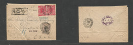 BRAZIL. 1902 (6 Jan) D. Pedrito, S. Pedro De Sul - USA, NYC. Registered AR. Multifkd Env At 900rs Rate, Tied. VF Origin  - Other & Unclassified