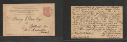 BOSNIA. 1892 (9 Oct) Brod - USA, Portland, Oregon. 5p Rose Stationary Card, Cds. Fine Transatlantic Usage + US West Coas - Bosnië En Herzegovina