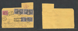 BOLIVIA. 1893 (13 May) Santa Cruz - USA, NYC (5 July) Registered AR Multifkd Envelope Front + Part Reverse With Diff Cac - Bolivië