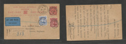 BC - Zanzibar. 1931 (Dec 30) GPO - Devon, England, Salcombe (11 Jan) Registered Air 12c Red Stationary Card + 2 Adtls, T - Autres & Non Classés