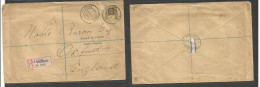 BC - Togo. 1915 (Nov 11) Anglo French Occup, Lome - England, Oxford (27 Nov) Single Registered 3d Fkd Env, Depart Censor - Other & Unclassified