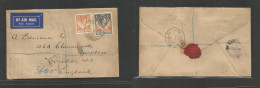 BC - Rhodesia. 1948 (21 Dec) NR. Livingstone - London, England. Reverse Transited. Air 1sh 1/2d Rate Multifkd Envelope,  - Andere & Zonder Classificatie