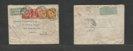 BC - Kenya. 1927 (9 March) Nairobi - England, London. Air Multifkd Envelope At 70c Rate Tied Cds + Air Label, Special Ai - Otros & Sin Clasificación