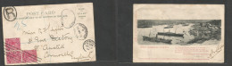 BC - Malta. 1901 (25 March) GPO - England, Cornwall, St. Austell, Via Plymouth (29 March) Registered Multifkd QV Ppc. VF - Autres & Non Classés