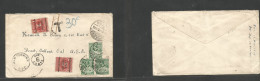BC - Gold Coast. 1934 (16 Oct) Accra - USA, Oakland, CA. Multifkd Env At 1 1/2d Rate, Taxed + Airmail (x2) US P. Dues, T - Altri & Non Classificati