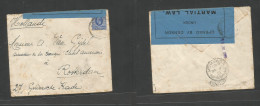 BC - East Africa. 1916 (19 Aug) Uganda, Kampala - Netherlands, Rotterdam (3 Sept 16) WWI Fkd 15c Blue Envelope Blue Cens - Other & Unclassified