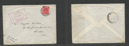 BC - East Africa. 1916 (1 March) Uganda, Entebbe - London, England Via Mombassa. Single 6c Red Fkd Envelope Tied Cds + B - Otros & Sin Clasificación