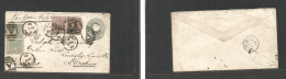 BC - Ceylon. 1893 (Apr 8) Colombo - London, England. Dulwich (May 11) Multifkd QV 5c Grey + 4 Adtls, Tied. A Grills + Cd - Altri & Non Classificati