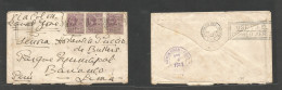 BC - Br. Guiana. 1931 (21 March) Georgetown - PERU, Barranco,Lima (14 Apr) Via Colon, Canalzone. Multifkd Envelope At 6c - Sonstige & Ohne Zuordnung