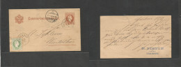 AUSTRIA - Stationery. 1881 (18 June) Freiheit (Konisberg) 6g Czech Rep - Wintethur, Switzerland (20 June) 2kr Brow + 3kr - Andere & Zonder Classificatie