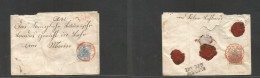 AUSTRIA. 1857 (4 Dec) Wien - Mirin. Via Railway. Registered Multifkd Front And Reverse Small Envelope, 6kr + 9kr, Mamout - Other & Unclassified