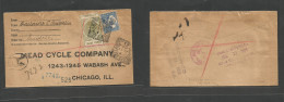 AUSTRALIA. 1903 (11 June) SA. Adelaide - USA, Chicago, Ill (7 July) Registered Multifkd Env Incl 3d Fiscal Postal At 5a  - Andere & Zonder Classificatie