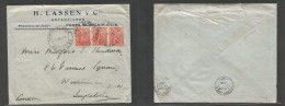 Argentina - XX. 1916 (11 Enero) Pampa Blanca, Jujuy - England, London. Comercial Multifkd Envelope With Contains, Neat C - Andere & Zonder Classificatie