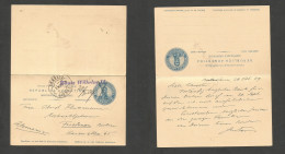 Argentina - Stationery. 1909 (20 Oct) Buenos Aires - Germany, Friedman. 5c Blue Doble Stat Card, Cancelled "Konig Wilhel - Sonstige & Ohne Zuordnung