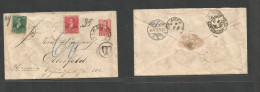 Argentina - Stationery. 1896 (28 March) La Quiaca - Jujuy - Germany, Eberfeld (30 Apr) 5c Orange Stat Env + 2 Adtls At 1 - Other & Unclassified