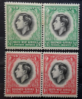 SOUTH AFRICA SUID AFRIKA 1937 King George VI Coronation , 2 Paires Se Tenant  Neuves * MH TB - Nuevos