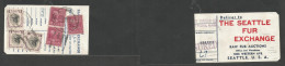 USA - Prexies. 1951 (Dec 25) Alaska, Mountain Village - Seattle, Wash. Multifkd Label Tag Of Fur Exchange Cº Bearing $1  - Sonstige & Ohne Zuordnung