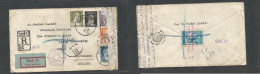 TURKEY. 1942 (9 April) Yesilkoy - England, Leeds, Yorkshire. Air WWII Censored Multifkd Envelope Via Middle East - Egypt - Autres & Non Classés