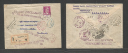 TURKEY. 1934 (24 Jan) Istambul - USA, Detroit, Mich (6 Sept) Via Maydapasa - NYC + Various Aux Pmk Cachets "Decede / Dec - Other & Unclassified