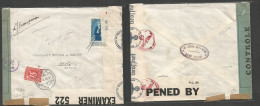 SYRIA. 1943. Alep - Switzerland, Basel (10 May) Single Fkd Envelope, Taxed + Arrival Swiss P. Due, Tied Cds. Triple Cens - Syrië