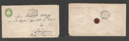 Switzerland - Stationery. 1894 (11 Dec) Stein A/R - Indochina, Saigon (11 Jan 95) 25c Green Embossed Stationary Envelope - Autres & Non Classés