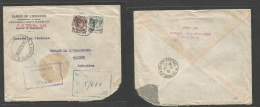 STRAITS SETTLEMENTS SINGAPORE. 1939 (7 Oct) Singapore - Indochina, Saigon (20 Oct) Multifkd Env, Tied Cds. Sing + Indoch - Singapur (1959-...)