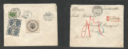 RUSSIA. 1908 (7 Dec, Gregorian) St. Petersburg - Stockholm, Sweden (22 Dec) Registered Reverse Multifkd Envelope Bearing - Andere & Zonder Classificatie