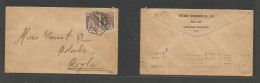 PORTUGAL-MOZAMBIQUE. 1922 (20 Jan) L. Marques - Ceylon, Colombo, Indian Ocean (16 Feb) Ceres Multifkd Env, At 60c Rate.  - Sonstige & Ohne Zuordnung