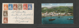 Portugal - XX. 1938 (29 July) Funchal - England, Birmingham. Multifkd Late Ceres Issue Ppc, Tied Cds. Lovely Colorful Us - Andere & Zonder Classificatie